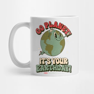 Go Planet It's Your Earth Day Retro Mascot Cute Earth Day Mug